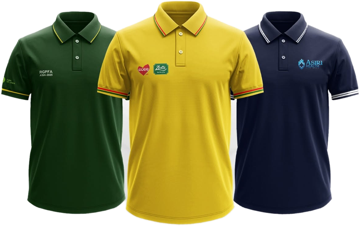 Custom embroidered polo shirts made by L & T Promotions